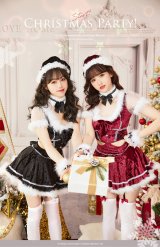 【即日発送！】【クリスマスコスプレ6点セット】【Malymoon/マリームーン】サイドカットサンタ【Fサイズ/2カラー】[OF03]