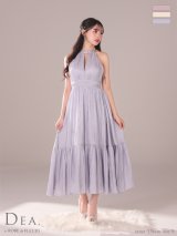 XS-Lサイズあり【DEA.by ROBE de FLEURS/ディアバイローブドフルール】2way/ バストカット/ サテンリボン/ フレア/ ワンピース/ ミモレ丈/ ミディアムドレス/ キャバドレス long[OF2]