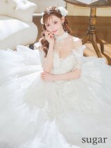 【couture an/クチュールアン】レース/ チュール/ オフショルダー/ プリンセス/ エレガント/ ロングドレス/ ビーズ装飾/ ゴージャス/ パーティードレス/ シアー/キャバドレス long[OF05]