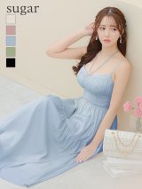 【予約商品/1月中旬発送予定】Lサイズあり【DEA.by ROBE de FLEURS/ディアバイローブドフルール】ラメシフォン/ フレア/ ロング/ ワンピース/ ミモレ丈/ ミディアムドレス/ キャバドレス long[OF2]