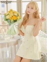 XSサイズあり【ROBE de FLEURS/ローブドフルール】ラメツイード/ キャミソール/ ランダムビジュー/ フレア/ ミニドレス/ キャバドレス[OF2]【一部予約商品/1月下旬発送予定】