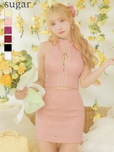 XSサイズあり【ROBE de FLEURS/ローブドフルール】ハートスタッズ/ バストジップ/ セットアップ/ タイト/ ミニドレス/ キャバドレス[OF2]