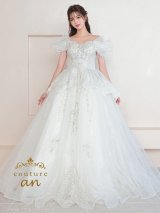 【couture an/クチュールアン】スパンコール/ チュール/ ビジュー/ オフショルダー/ プリンセス/ エレガント/ ゴージャス/ ロングドレス/ ラグジュアリー/ キャバドレス long[OF05]