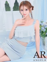 XSサイズあり【ANGEL R/エンジェルアール】パール付き/ ワンショルダー/ シフォン/ ストレッチ/ タイト/ セットアップ/ ミニドレス/ キャバドレス[OF2]