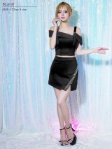 【予約商品/5月中旬-5月下旬発送予定】XSサイズあり【ANGEL R/エンジェルアール】オープンショルダー/ アシンメトリー/ ビジュー/ セパレート/ マイクロミニドレス/ キャバドレス[OF2]