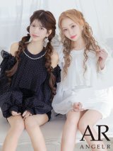 【予約商品/4月中旬発送予定】XSサイズあり【ANGEL R/エンジェルアール】ロングスリーブ/ 2way/ パフスリーブデザイン/ ショルダーリボン/ マイクロミニ/ タイト/ ミニドレス/ キャバドレス[OF2]