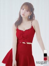 XSサイズあり【ROBE de FLEURS/ローブドフルール】センターリボン/ 2way/ フレア/ セットアップ/ ミニドレス/ キャバドレス[OF2]