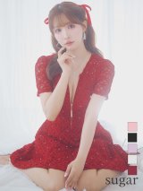 XSサイズあり【ROBE de FLEURS/ローブドフルール】シースルーレース/ ビジュー/ バストジップ/ 袖あり/ 半袖/ フレア/ ミニドレス/ キャバドレス[OF2]【一部予約商品/5月中旬発送予定】