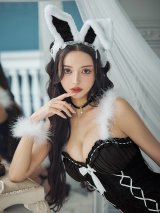 【即日発送！】【ハロウィン】 ファーキャミレースバニーガール 【コスプレ6点セット】 【XS-Mサイズ/2カラー】[OF03]