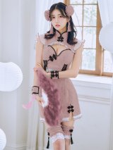 【即日発送！】【ハロウィン】 レースチャイナセットアップ 【コスプレ5点セット】【XS-Lサイズ】(SE01YN)[YMT]