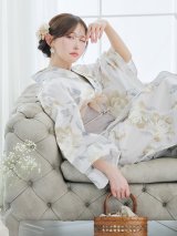 【予約 / 5月中旬発送予定】アイボリー大柄フラワー浴衣 OBI-g-500-kj-7-GYGE / HIMO-900-yn-7-MOC / HEKO-800-sb-11-MOC / YA-1075-kn-BE / GETA-01-kj-5-MOC/ [y/OF01]