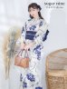 画像3: 【予約商品/4月下旬発送予定】水彩椿の綺麗系浴衣 OBI-siwa-200-kj-12-DKBL / HIMO-900-yn-4-GYxGY / YA-947-kj-BL / HEKO-800-sb-5-W / GETA-02-ok-3-LBL /yo  [YMT]