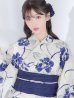 画像5: 【予約商品/4月下旬発送予定】水彩椿の綺麗系浴衣 OBI-siwa-200-kj-12-DKBL / HIMO-900-yn-4-GYxGY / YA-947-kj-BL / HEKO-800-sb-5-W / GETA-02-ok-3-LBL /yo  [YMT]