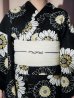 画像16: 【予約 / 5月下旬発送予定】向日葵柄黒色浴衣 OBI-siwa-204-wk-12-OW / HIMO-900-yn-1-B / YA-1066-kj-IV / GETA-02-ok-4-MOC / [y/OF01]