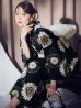 画像2: 【予約 / 5月下旬発送予定】向日葵柄黒色浴衣 OBI-siwa-204-wk-12-OW / HIMO-900-yn-1-B / YA-1066-kj-IV / GETA-02-ok-4-MOC / [y/OF01] (2)