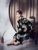 画像8: 【予約 / 5月下旬発送予定】向日葵柄黒色浴衣 OBI-siwa-204-wk-12-OW / HIMO-900-yn-1-B / YA-1066-kj-IV / GETA-02-ok-4-MOC / [y/OF01]