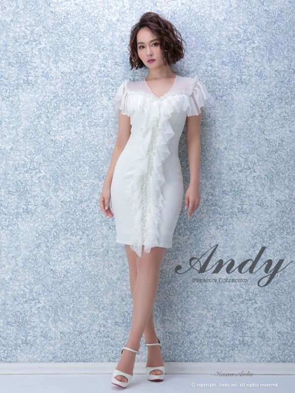 画像2: 【ANDY/アンディ】フリル/シフォン/タイト/キャバドレス[OF05] (2)