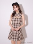 画像17: XSサイズあり【ROBE de FLEURS/ローブドフルール】バストカット/ ノースリーブ/ チェック/ ミニドレス/ キャバドレス[OF2] (17)