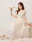 画像7: Lサイズあり【DEA.by ROBE de FLEURS/ディアバイローブドフルール】チェックシフォン/ ショルダーリボン/ フレア/ ワンピース/ ミモレ丈/ ミディアムドレス/ キャバドレス long[OF2] (7)