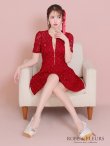 画像13: XSサイズあり【ROBE de FLEURS/ローブドフルール】シースルーレース/ ビジュー/ バストジップ/ 袖あり/ 半袖/ フレア/ ミニドレス/ キャバドレス[OF2] (13)