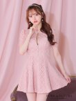 画像24: XSサイズあり【ROBE de FLEURS/ローブドフルール】シースルーレース/ ビジュー/ バストジップ/ 袖あり/ 半袖/ フレア/ ミニドレス/ キャバドレス[OF2] (24)