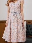 画像8: XS-Lサイズあり 【GINZA COUTURE/銀座クチュール】フラワーレース/ リボンベルト/ ノースリーブ/ 膝丈/ Aライン/ フレア/ ワンピース/ ミディアムドレス/ キャバドレス[OF2] (8)