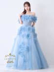 画像4: 【couture an/クチュールアン】オフショルダー/ 立体フラワー/ ビジュー/ パール/ フレア/ Aライン/ プリンセス/ ロングドレス/ キャバドレス long[OF05] (4)