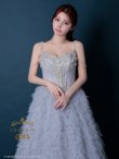 画像5: 【couture an/クチュールアン】フェザー/ ビーズ/ スパンコール/ コルセットデザイン/ ライトブルー/ プリンセスライン/ ロングドレス/ エレガント/ ラグジュアリー/ キャバドレス long[OF05] (5)