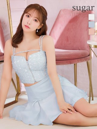 XSサイズあり【ROBE de FLEURS/ローブドフルール】ジュエリー/ リボン/ タイト/ ミニドレス/ キャバドレス[OF2] - キャバドレス専門店  sugar (シュガー)