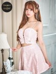 画像2: 【みな/関西コレクション着用】sugarコラボカラー・XSサイズあり【ROBE de FLEURS/ローブドフルール】サイドミニリボン/ スパンコール/ グロウ/ セットアップ/ フレア/ ミニドレス/ キャバドレス[OF2] (2)