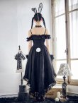 画像7: 【一部予約商品/9月中旬発送予定】【ハロウィン】 バニーショートインロングワンピース 【コスプレ5点セット】【XS-XLサイズ/2カラー】[OF03] (7)