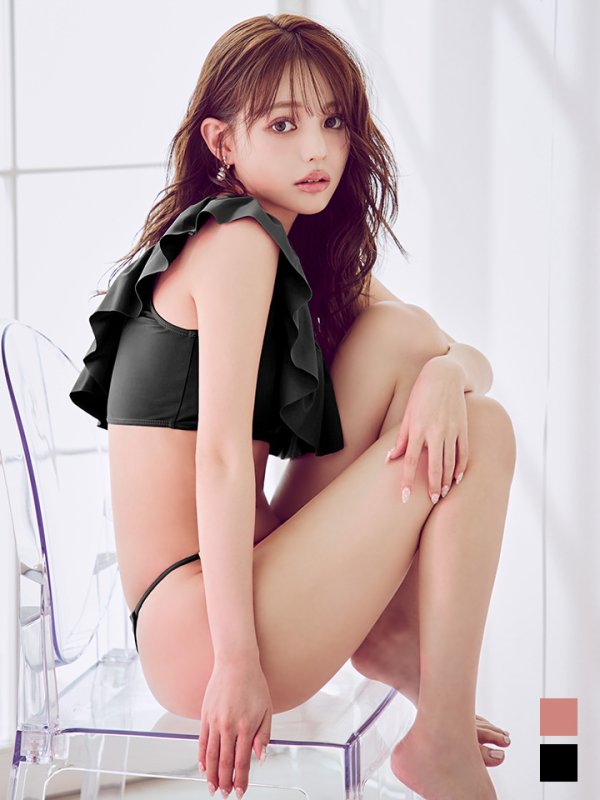 画像6: 【予約 / 6月中旬発送予定】【ビキニ】【水着】ワンショルフリルビキニ 2点セット [YMT] (6)