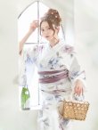 画像8: 【即日発送！】ホワイト×アイシーフラワー浴衣 OBI-siwa-202-ok-17-BR / HIMO-900-yn-4-GYxGY / HEKO-800-sb-5-WH / YA-68-kn-PL / YA-68-kn-P / GETA-02-ok-8-RoseP / [YMT] (8)