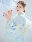 画像5: 【予約 / 5月中旬発送予定】ベビーブルー牡丹＆紫陽花浴衣 OBI-siwa-200-kj-13-OW / HIMO-906-yn-PEARL / HEKO-800-sb-5-W / YA-1079-kj-7-W / GETA-01-kj-4-MI / [y/OF01] (5)