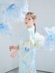 画像8: 【予約 / 5月中旬発送予定】ベビーブルー牡丹＆紫陽花浴衣 OBI-siwa-200-kj-13-OW / HIMO-906-yn-PEARL / HEKO-800-sb-5-W / YA-1079-kj-7-W / GETA-01-kj-4-MI / [y/OF01] (8)