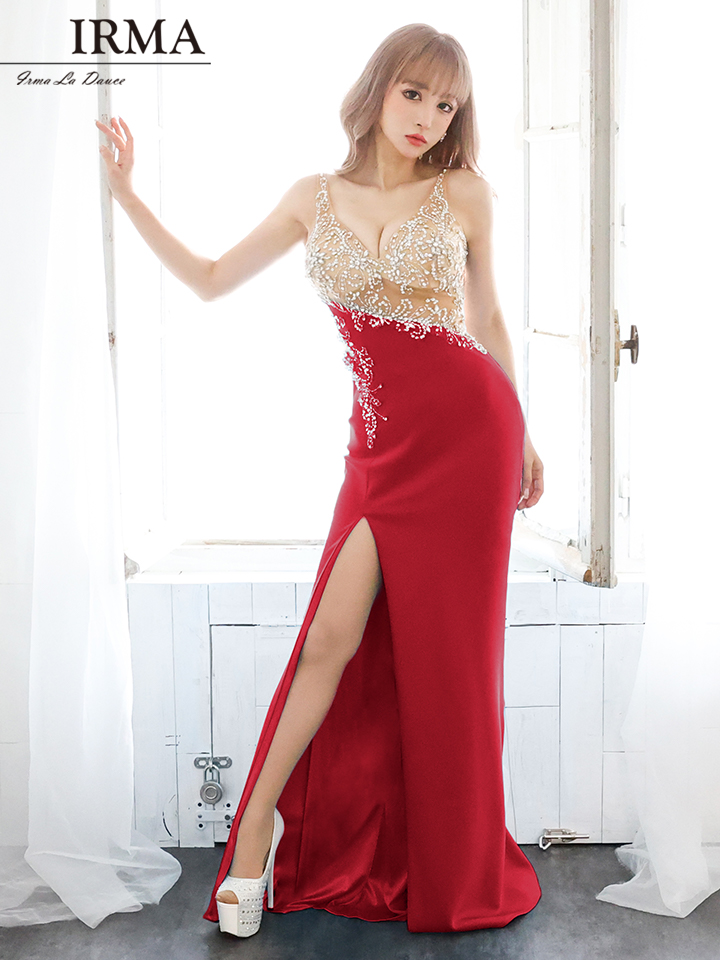 イルマ ロングドレス 赤 キャバドレス