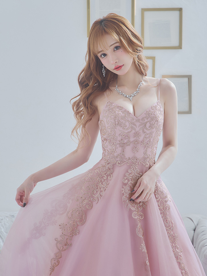 LIPLINE キャバドレス①Sサイズ ピンク ロングドレス-