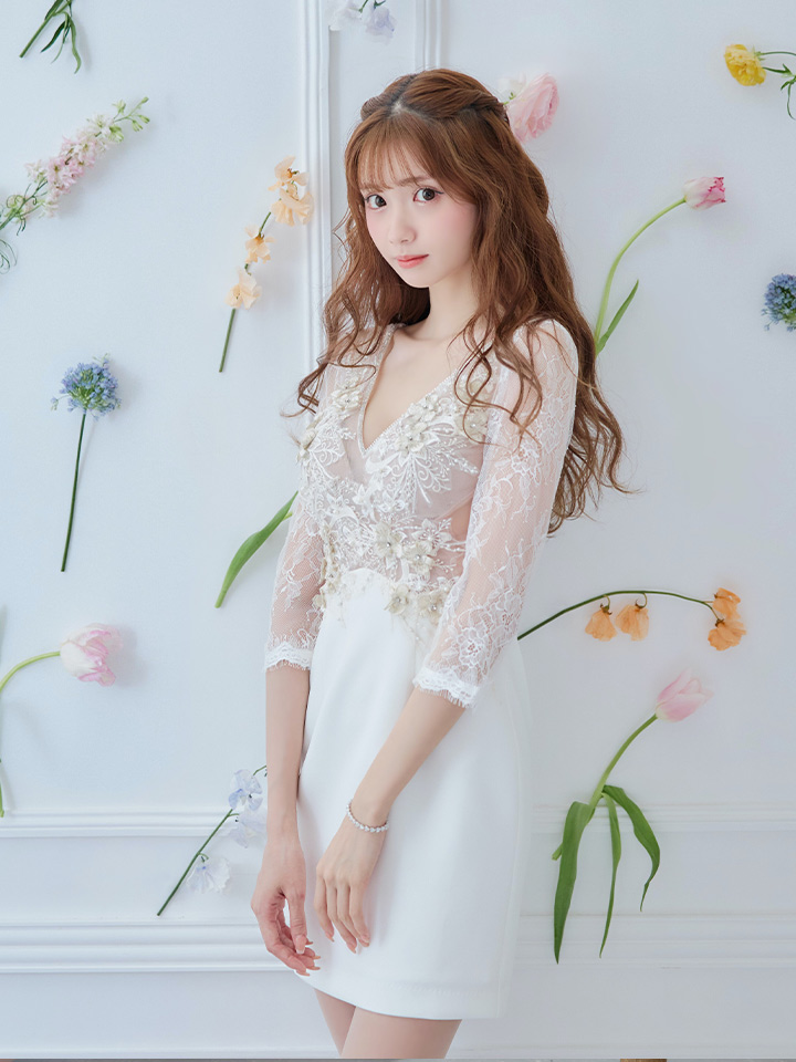 ROBE de FLEURS＊glossy＊立体フラワー＊ドレス - ドレス