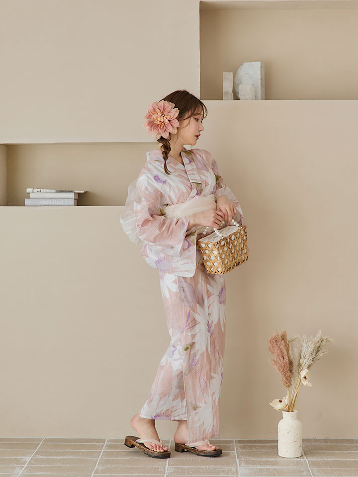 即日発送】大人レトロピンク浴衣 siwa-k29kj / Yhimo-P / Yheko-P / YC 