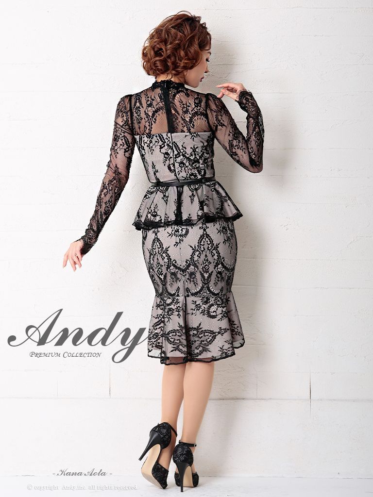 【通販国産】Andy総レースペプラムミニドレス スーツ・フォーマル・ドレス