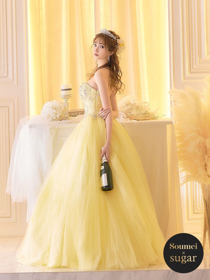 Angel R 黄色ドレス - ミニドレス