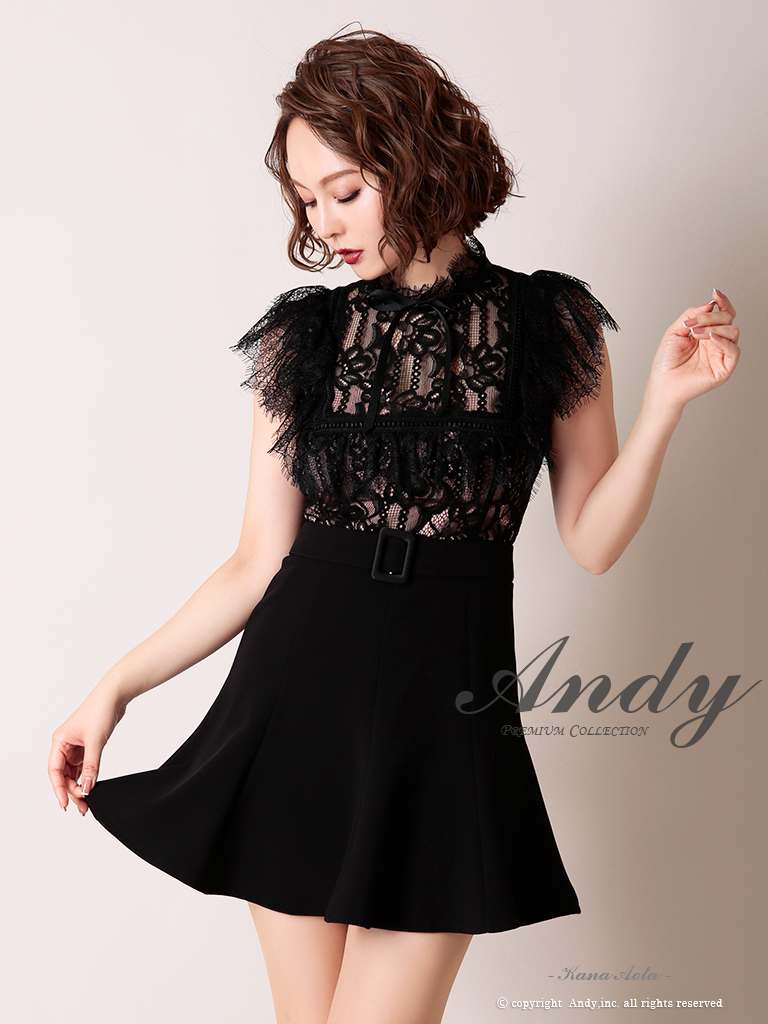 お仕事ではもちろんのことAndy ブラックミニドレス - ドレス
