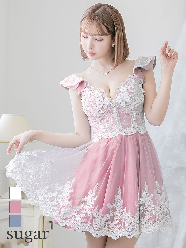キャバ ドレス ローブドフルール ピンク Sサイズ - ナイトドレス