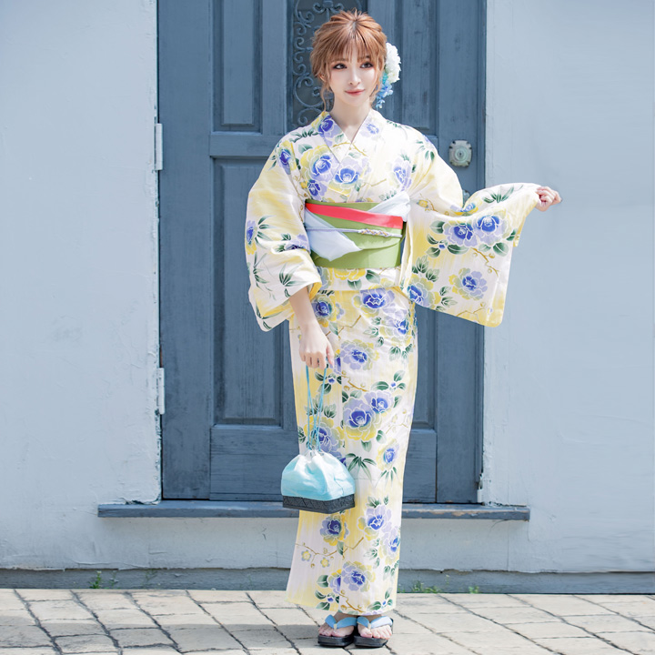 日本公式品 浴衣❤️青字に花柄 可愛い 浴衣 キッズ服(100cm~)