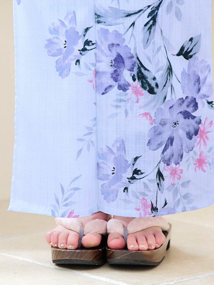 即日発送】パープルとピンクのニュアンス椿浴衣 siwa-711ok/ Yhimo 