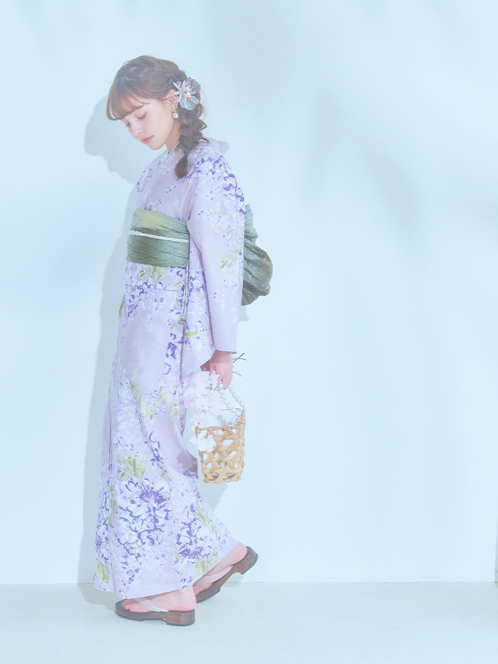 即日発送】くすみパープル藤の花浴衣 siwa-g206kj / Yhimo-IV / Yheko 